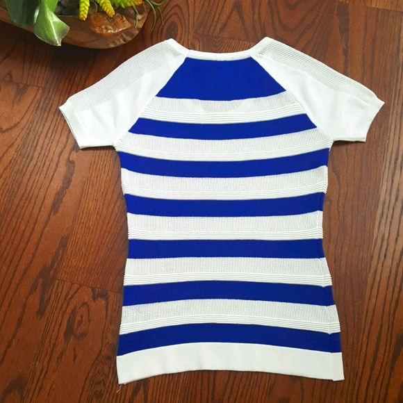 COLORI White & Blue Tee for Women Size P/S - Picture 3 of 7